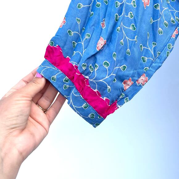 New Natalie Martin Stevie Dress Short Mini Boho Pinwheel Denim Blue Flowers XS - Picture 12 of 15